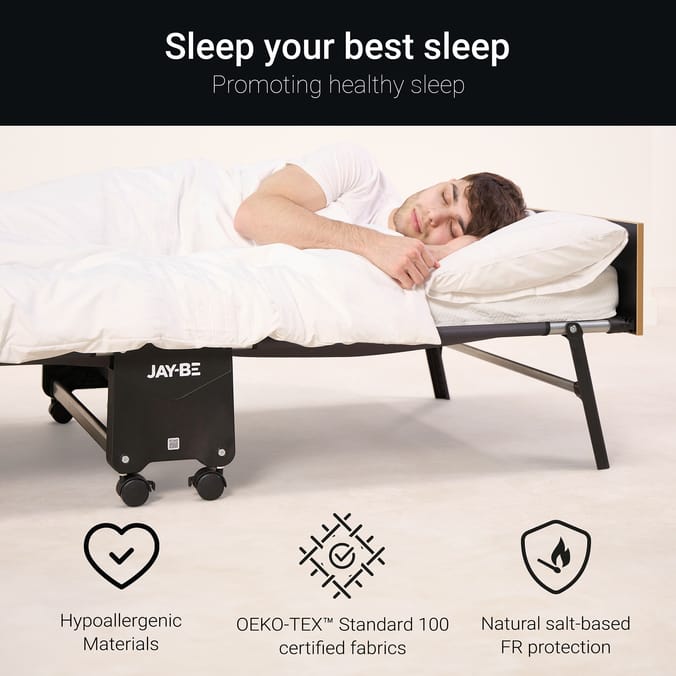 Jay-Be RE80 Rollaway Folding Bed with e-Fibre Mattress - Single
