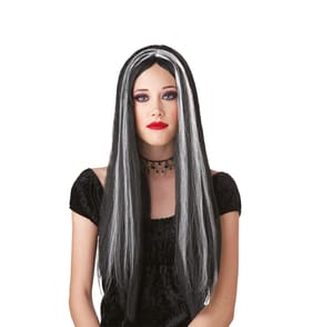 Hallow Scream Adult Witch Wig - Black/White