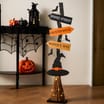 Hallow Scream Light Up Witch's Broom Sign