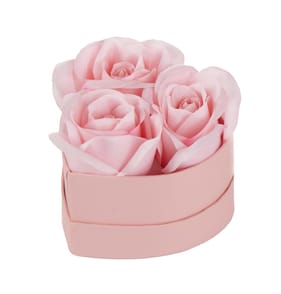 With Love Heart Shaped Box Roses - Pink