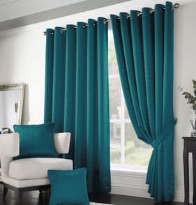 Alan Symonds Madison Fully Lined Curtains - Teal 66 x 90