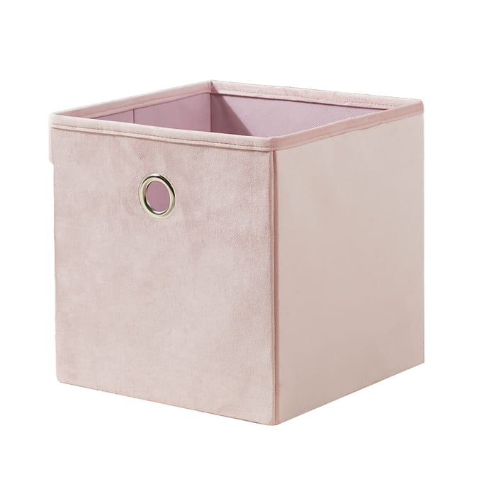 Home Collections Velvet Storage Cube 2 Pack - Pink