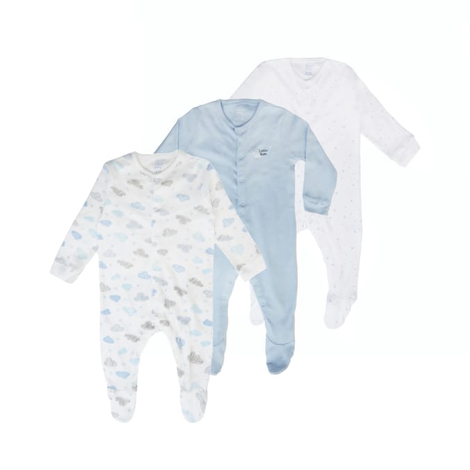 Pure Baby Long Sleeved Sleepsuits 3 Pack