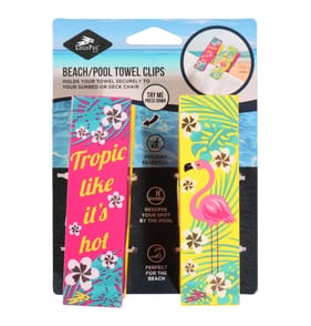 Logo Pegs Beach Towel Clips 2 Pack - Tropic Flamingo