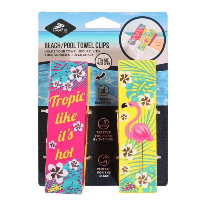Logo Peg Beach Towel Clip 2 Pack