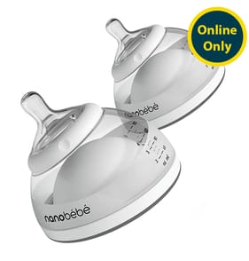 Nanobebe Breastmilk 150ml Bottle 2 Pack - Grey