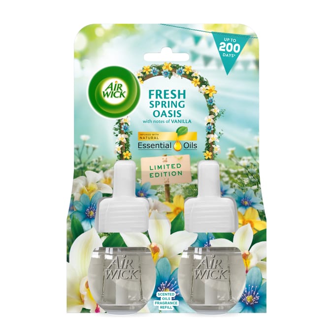 Air Wick Fresh Spring Oasis Electrical Plug In Twin Refill 2x19ml