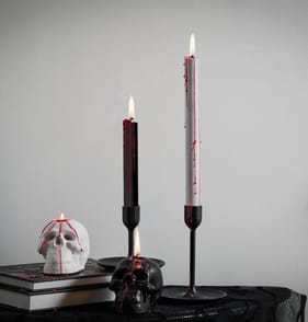 Hallow Scream Bleeding Taper Unscented Candle - Black x4