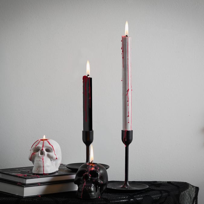 Hallow Scream Bleeding Taper Unscented Candle - White x4