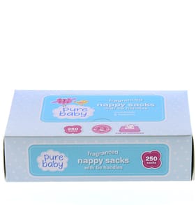 Pure Baby Fragranced 250 Nappy Sacks with Tie Handles