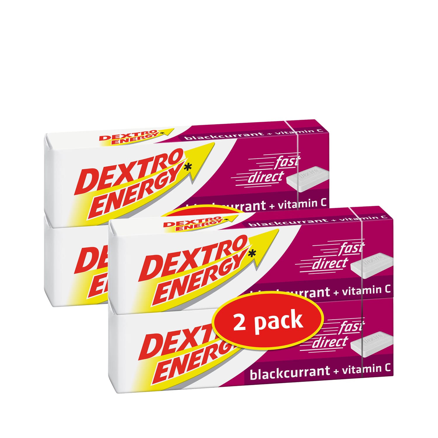 Dextro At Dextro Energy Blackcurrant + Vitamin C 2 Pack 47g x2 | Home Bargains