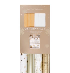 Festive Feeling Gold Gift Wrap Pack