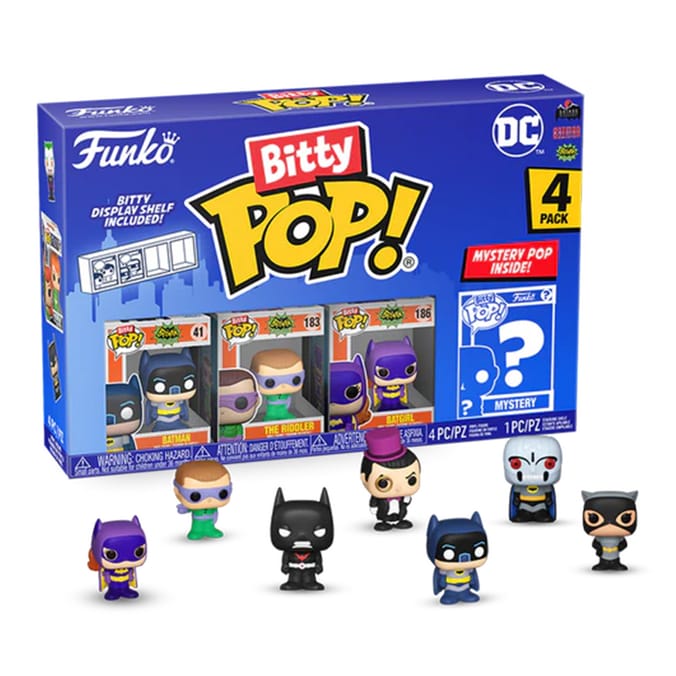 Funko Bitty Pop! DC Mini Vinyl Figure 4 Pack - Batman, The Riddler, Batgirl & Mystery