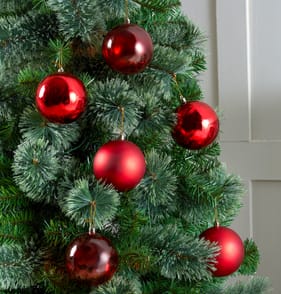 Festive Feeling 10cm Christmas Bauble 6 Pack - Red