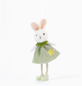 Spring Time Easter Hanging Felt Bunny - Green