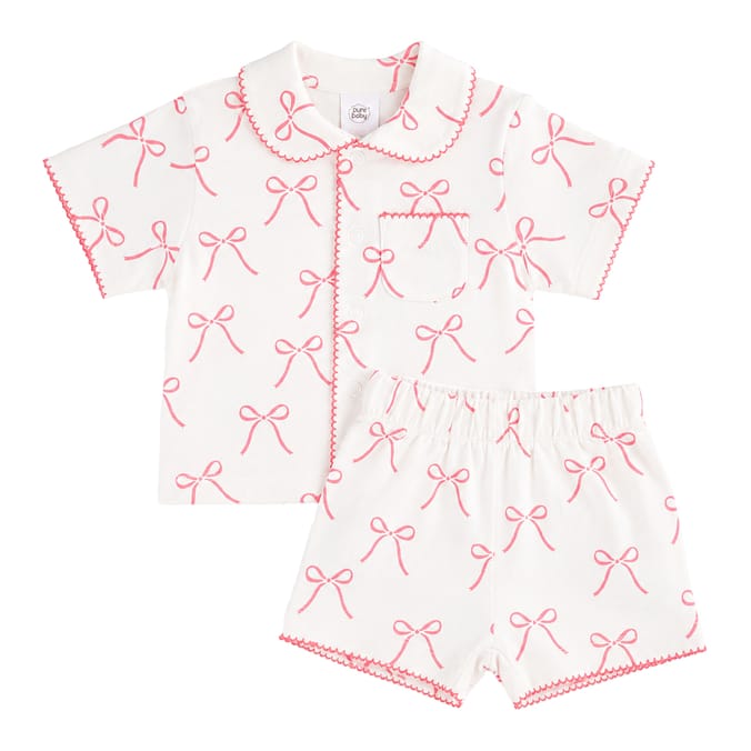 Pure Baby Pink Bow Pyjamas