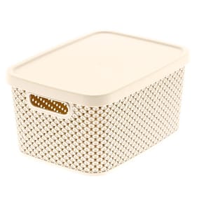 Diamond 7L Storage with Lid - Cream