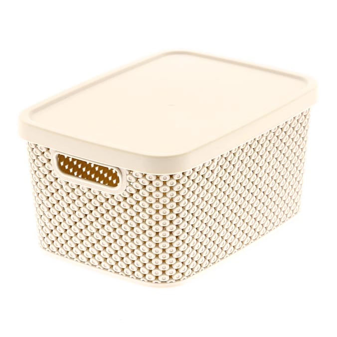 Diamond Storage Basket with Lid 7l