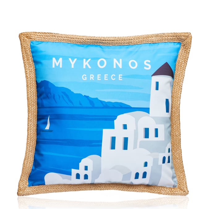The Outdoor Edit Mediterranean Mykonos Greece Cushion