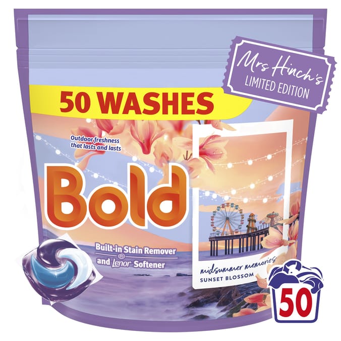 Bold Pods Mrs Hinch Sunset Blossom Midsummer Memories Washing Liquid Capsules 50 Washes