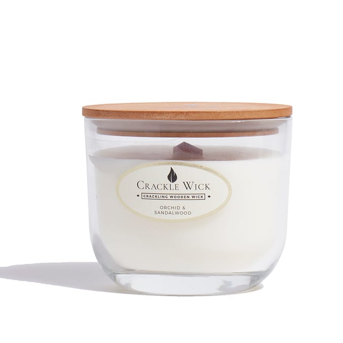 Crackle Wick Candle - Orchid & Sandalwood