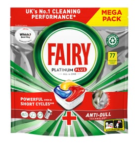 Fairy Platinum Plus All In One Dishwasher Tablets 77 Tablets - Lemon