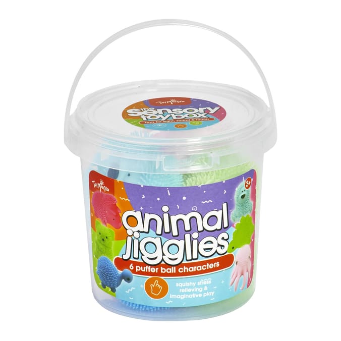 Toy Mania Animal Jigglies in Tub 6 Pack