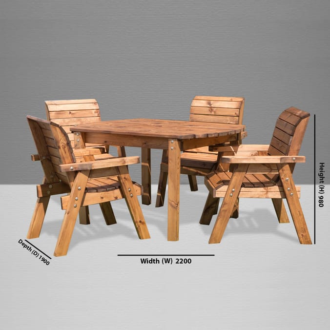 Charles Taylor 4 Seat Rectangular Table Set Home Bargains
