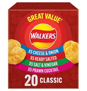 Walkers Classic Variety Multipack Crisps Box 20 Pack x 25g