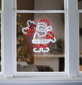Prestige Mains Operated LED Twinkle Window Decoration 30cm - Santa