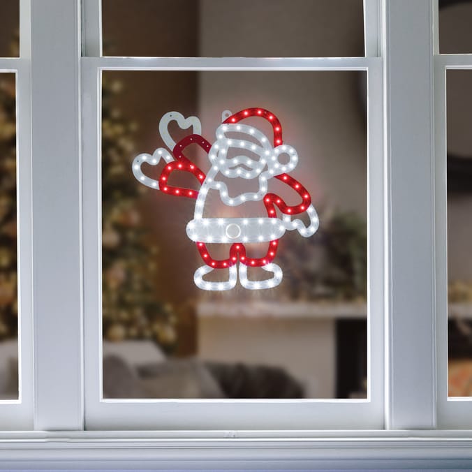 Prestige Mains Operated LED Twinkle Window Decoration 30cm - Santa