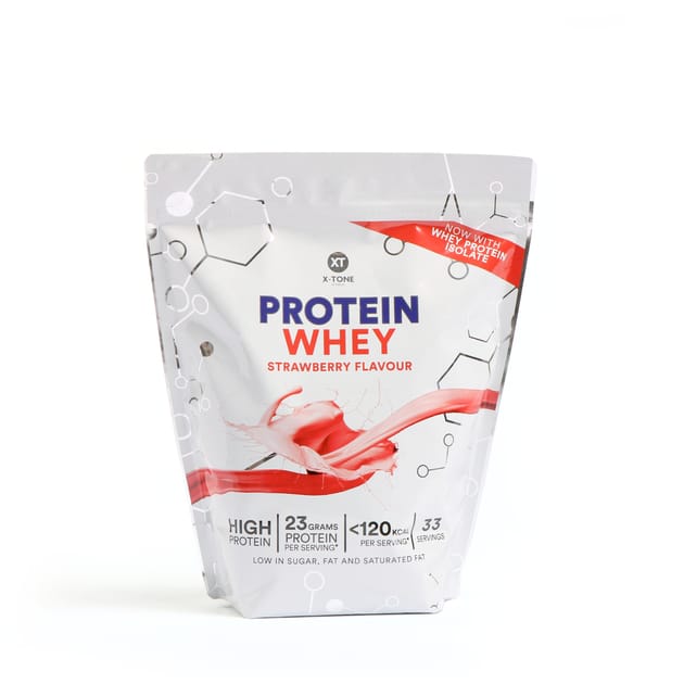 XTone Whey Protein Powder 1kg Strawberry Home Bargains