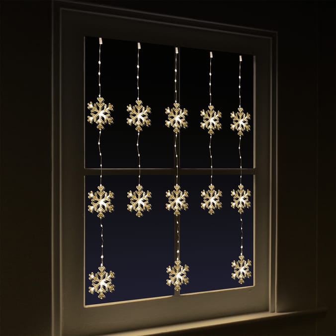 Prestige Mains Operated LED Snowflake Curtain Lights