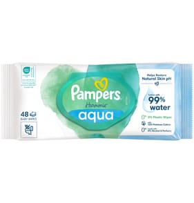 Pampers Harmonie Aqua Baby Wipes Plastic Free 48's