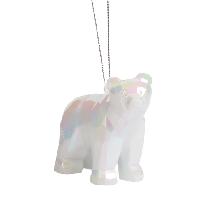 Frosted Spirit Iridescent Polar Bear Hanging Decoration