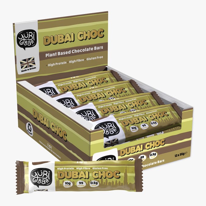 Yubi Bar Plant Based Chocolate Bar 12 x 35g - Dubai Choc