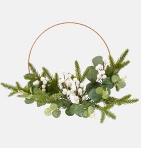 Home Collections Berry Half Wreath - White