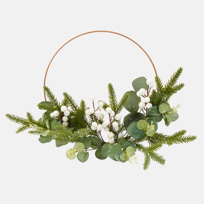 Home Collections Berry Half Wreath - White