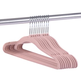 Home Solutions: 10 Velvet Kids Hangers - Pink