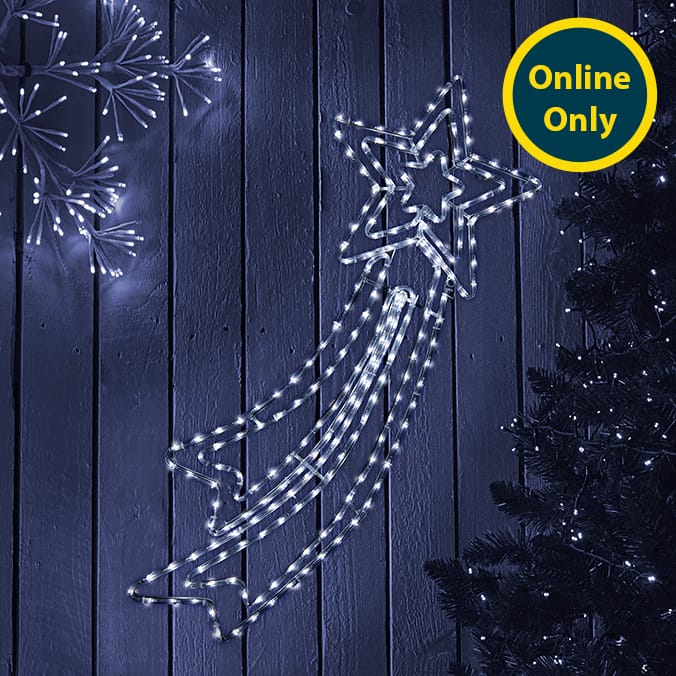Prestige Mains Operated LED Rope Shooting Star Light - Cool White