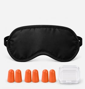 Travel Eye Mask & Ear Plugs - Orange