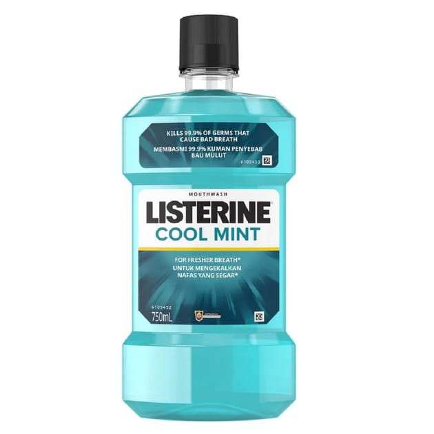 Listerine Mouthwash 750ml Cool Mint Home Bargains