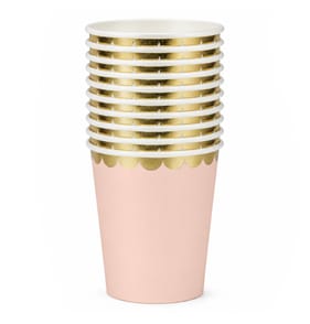 Let's Party Scalloped Paper Cup 10 Pack - Pink