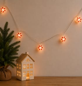 Prestige Battery Operated 10 LED String Lights - Candy Cane