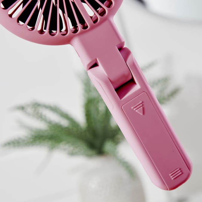  Pifco 2-In-1 Rechargeable Handheld Fan - Pink