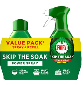 Fairy Skip the Soak Dish Power Spray + Refill Lemon 1300ml