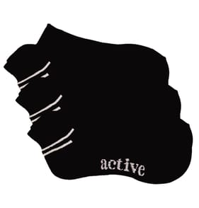 Active By Originals Ladies Cushion Invisible Trainer Socks Black - Size 3-7