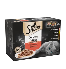 Sheba Select Slices in Gravy - Succulent Selection Wet Cat Food Pouches 12x85g