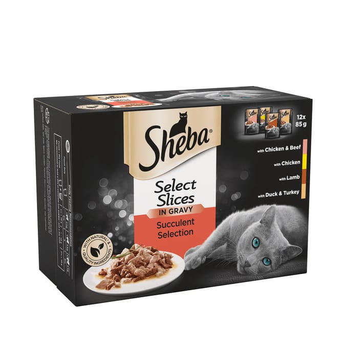 Sheba Select Slices in Gravy - Succulent Selection Wet Cat Food Pouches 12x85g