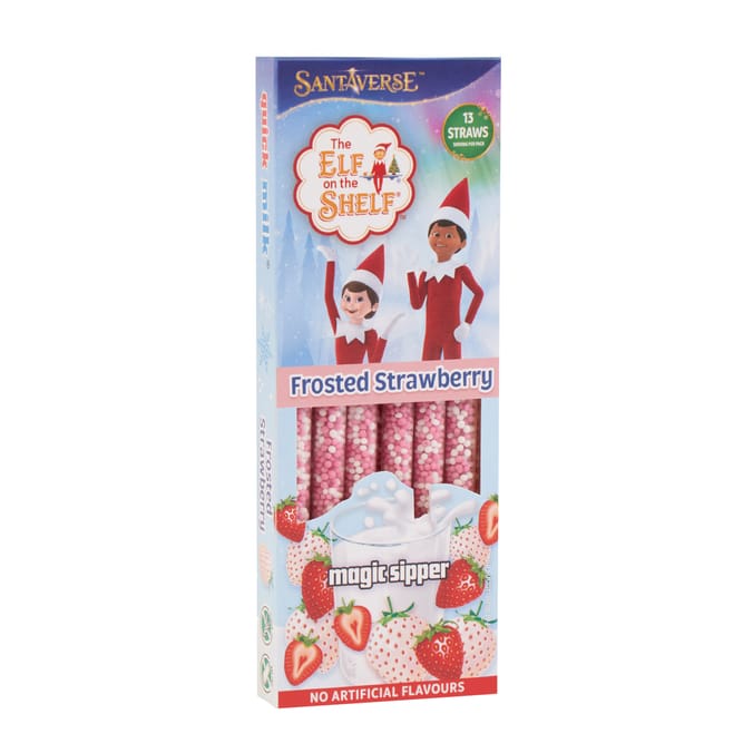 Elf On The Shelf Magic Sipper Milk Straws 78g - Frosted Strawberry